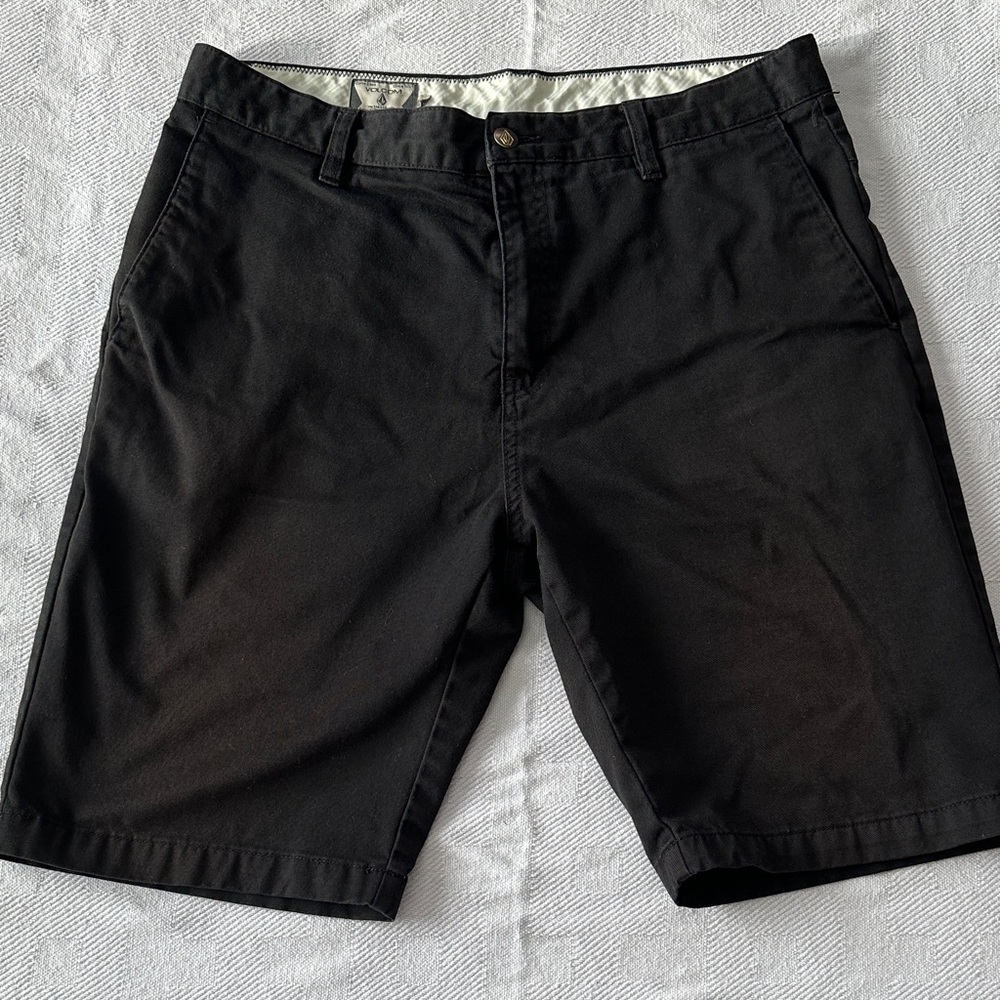 Volcom Black Flat Front Men's Shorts